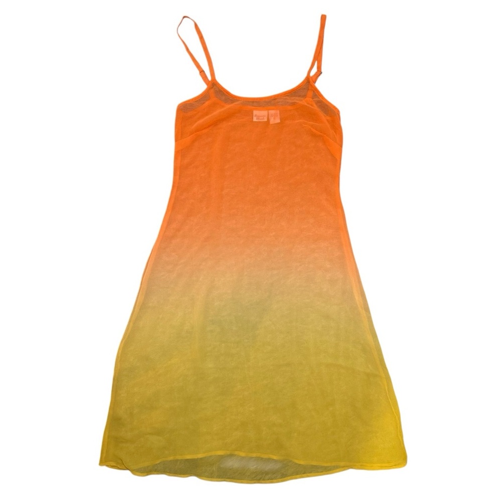 Vintage Romantic Moods Orange Yellow Gradient Slip Dress Boho 90s Festival Maxi